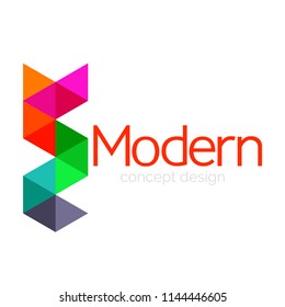 Diseño de formas triangulares diseño de iconos abstractos del logotipo de negocios. Idea del emblema de marca de logotipo de empresa. Ilustración del vector