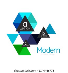 Triangle shape design abstract business logo icon design. Company logotype branding emblem idea. Vector illustration