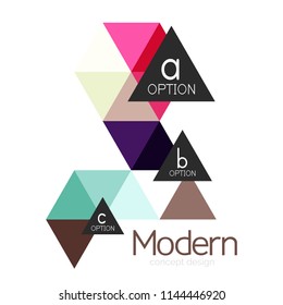 Diseño de formas triangulares diseño de iconos abstractos del logotipo de negocios. Idea del emblema de marca de logotipo de empresa. Ilustración del vector