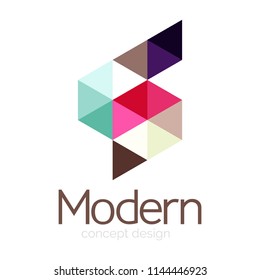 Diseño de formas triangulares diseño de iconos abstractos del logotipo de negocios. Idea del emblema de marca de logotipo de empresa. Ilustración del vector