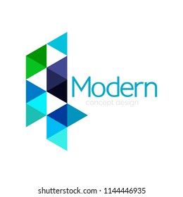Triangle shape design abstract business logo icon design. Company logotype branding emblem idea. Vector illustration