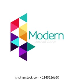 Triangle shape design abstract business logo icon design. Company logotype branding emblem idea. Vector illustration