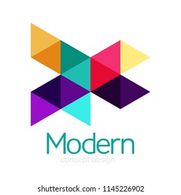 Triangle shape design abstract business logo icon design. Company logotype branding emblem idea. Vector illustration