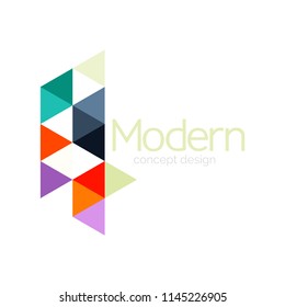 Diseño de formas triangulares diseño de iconos abstractos del logotipo de negocios. Idea del emblema de marca de logotipo de empresa. Ilustración del vector