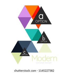 Diseño de formas triangulares diseño de iconos abstractos del logotipo de negocios. Idea del emblema de marca de logotipo de empresa. Ilustración del vector
