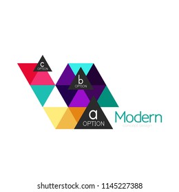 Projeto de forma triangular design abstrato ícone de logotipo de negócios. Ideia do emblema da marca de logotipo da empresa. Ilustração vetorial
