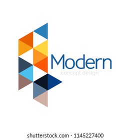 Triangle shape design abstract business logo icon design. Company logotype branding emblem idea. Vector illustration