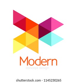 Triangle shape design abstract business logo icon design. Company logotype branding emblem idea. Vector illustration