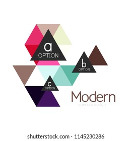 Triangle shape design abstract business logo icon design. Company logotype branding emblem idea. Vector illustration