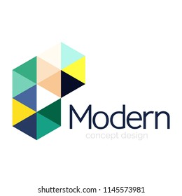 Diseño de formas triangulares diseño de iconos abstractos del logotipo de negocios. Idea del emblema de marca de logotipo de empresa. Ilustración del vector
