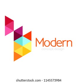 Projeto de forma triangular design abstrato ícone de logotipo de negócios. Ideia do emblema da marca de logotipo da empresa. Ilustração vetorial