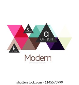 Triangle shape design abstract business logo icon design. Company logotype branding emblem idea. Vector illustration