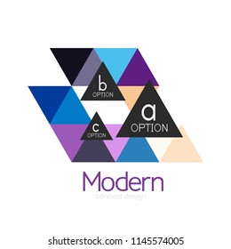Triangle shape design abstract business logo icon design. Company logotype branding emblem idea. Vector illustration