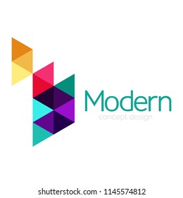 Triangle shape design abstract business logo icon design. Company logotype branding emblem idea. Vector illustration