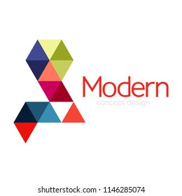 Triangle shape design abstract business logo icon design. Company logotype branding emblem idea. Vector illustration
