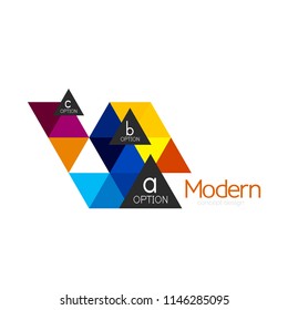 Triangle shape design abstract business logo icon design. Company logotype branding emblem idea. Vector illustration