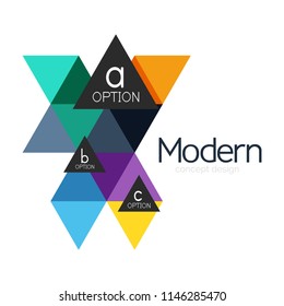 Triangle form Design abstrakte Business Logo Symbol Design. Firmenlogotype-Branding-Emblem-Idee. Vektorgrafik