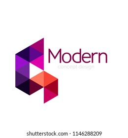 Diseño de formas triangulares diseño de iconos abstractos del logotipo de negocios. Idea del emblema de marca de logotipo de empresa. Ilustración del vector