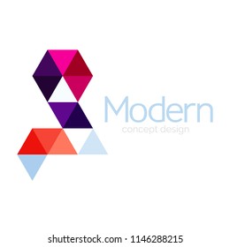 Triangle shape design abstract business logo icon design. Company logotype branding emblem idea. Vector illustration
