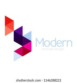 Triangle shape design abstract business logo icon design. Company logotype branding emblem idea. Vector illustration