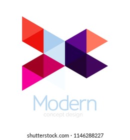 Triangle shape design abstract business logo icon design. Company logotype branding emblem idea. Vector illustration