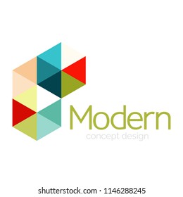 Diseño de formas triangulares diseño de iconos abstractos del logotipo de negocios. Idea del emblema de marca de logotipo de empresa. Ilustración del vector