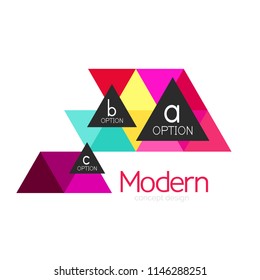 Triangle shape design abstract business logo icon design. Company logotype branding emblem idea. Vector illustration