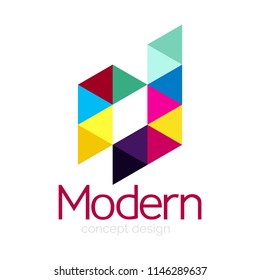 Triangle shape design abstract business logo icon design. Company logotype branding emblem idea. Vector illustration
