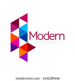 Diseño de formas triangulares diseño de iconos abstractos del logotipo de negocios. Idea del emblema de marca de logotipo de empresa. Ilustración del vector