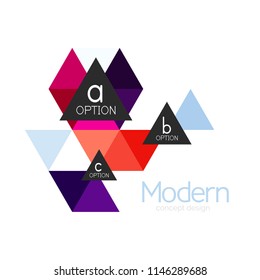 Triangle shape design abstract business logo icon design. Company logotype branding emblem idea. Vector illustration