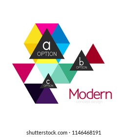 Diseño de formas triangulares diseño de iconos abstractos del logotipo de negocios. Idea del emblema de marca de logotipo de empresa. Ilustración del vector