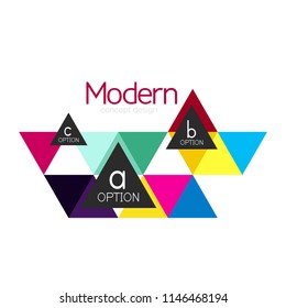 Diseño de formas triangulares diseño de iconos abstractos del logotipo de negocios. Idea del emblema de marca de logotipo de empresa. Ilustración del vector