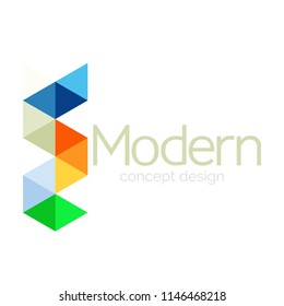 Diseño de formas triangulares diseño de iconos abstractos del logotipo de negocios. Idea del emblema de marca de logotipo de empresa. Ilustración del vector
