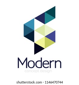 Diseño de formas triangulares diseño de iconos abstractos del logotipo de negocios. Idea del emblema de marca de logotipo de empresa. Ilustración del vector