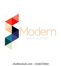 Diseño de formas triangulares diseño de iconos abstractos del logotipo de negocios. Idea del emblema de marca de logotipo de empresa. Ilustración del vector