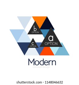 Triangle shape design abstract business logo icon design. Company logotype branding emblem idea. Vector illustration