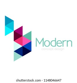 Diseño de formas triangulares diseño de iconos abstractos del logotipo de negocios. Idea del emblema de marca de logotipo de empresa. Ilustración del vector