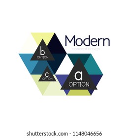 Diseño de formas triangulares diseño de iconos abstractos del logotipo de negocios. Idea del emblema de marca de logotipo de empresa. Ilustración del vector
