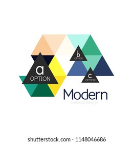 Triangle shape design abstract business logo icon design. Company logotype branding emblem idea. Vector illustration