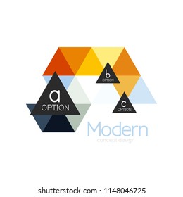 Diseño de formas triangulares diseño de iconos abstractos del logotipo de negocios. Idea del emblema de marca de logotipo de empresa. Ilustración del vector