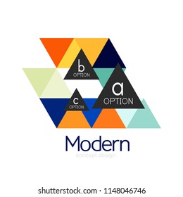 Triangle shape design abstract business logo icon design. Company logotype branding emblem idea. Vector illustration