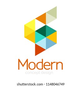 Triangle shape design abstract business logo icon design. Company logotype branding emblem idea. Vector illustration
