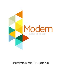 Diseño de formas triangulares diseño de iconos abstractos del logotipo de negocios. Idea del emblema de marca de logotipo de empresa. Ilustración del vector