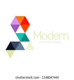 Triangle shape design abstract business logo icon design. Company logotype branding emblem idea. Vector illustration