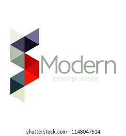 Diseño de formas triangulares diseño de iconos abstractos del logotipo de negocios. Idea del emblema de marca de logotipo de empresa. Ilustración del vector
