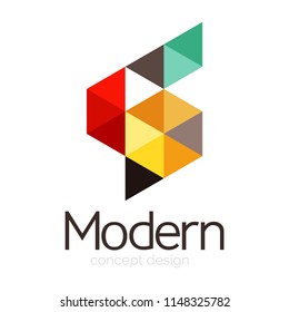 Triangle shape design abstract business logo icon design. Company logotype branding emblem idea. Vector illustration