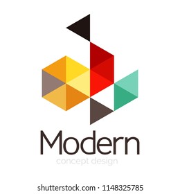 Triangle shape design abstract business logo icon design. Company logotype branding emblem idea. Vector illustration