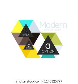 Diseño de formas triangulares diseño de iconos abstractos del logotipo de negocios. Idea del emblema de marca de logotipo de empresa. Ilustración del vector