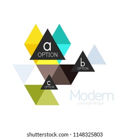 Diseño de formas triangulares diseño de iconos abstractos del logotipo de negocios. Idea del emblema de marca de logotipo de empresa. Ilustración del vector