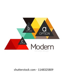 Triangle shape design abstract business logo icon design. Company logotype branding emblem idea. Vector illustration